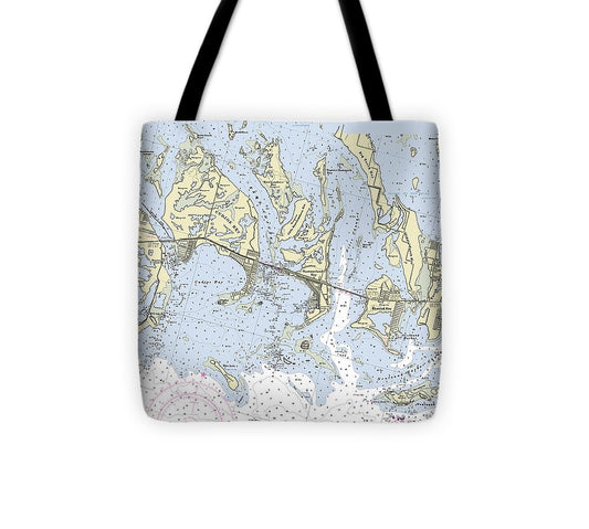 Summerland Key Cudjoe Florida Nautical Chart Tote Bag