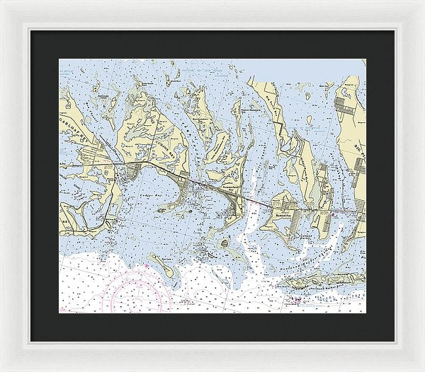 Summerland Key Cudjoe Florida Nautical Chart - Framed Print