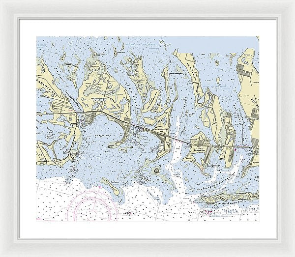 Summerland Key Cudjoe Florida Nautical Chart - Framed Print