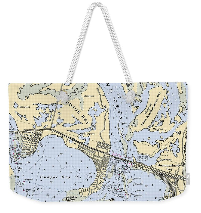 Summerland Keys-florida Nautical Chart - Weekender Tote Bag