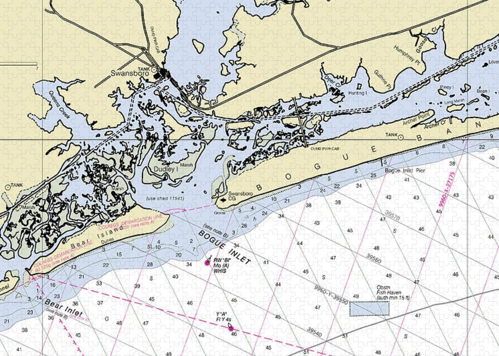 Swansboro North Carolina Nautical Chart - Puzzle