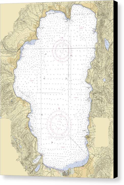 Tahoe -california Nautical Chart _v6 - Canvas Print