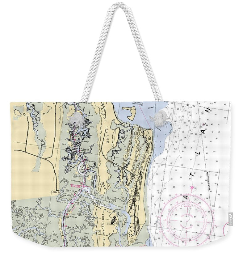 Talbot-island -florida Nautical Chart _v6 - Weekender Tote Bag