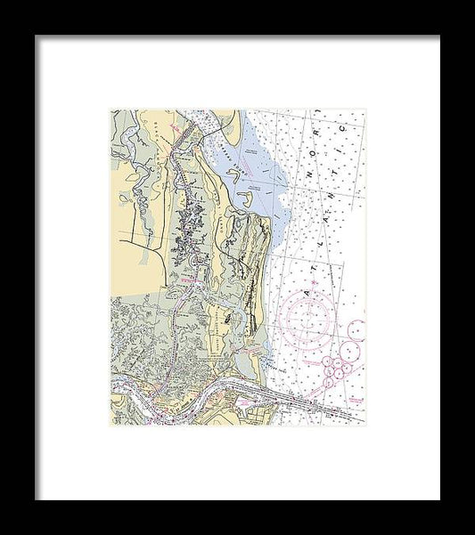 Talbot-island -florida Nautical Chart _v6 - Framed Print