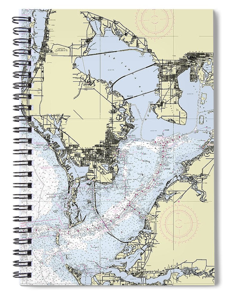 Tampa Bay Nautical Chart Spiral Notebook