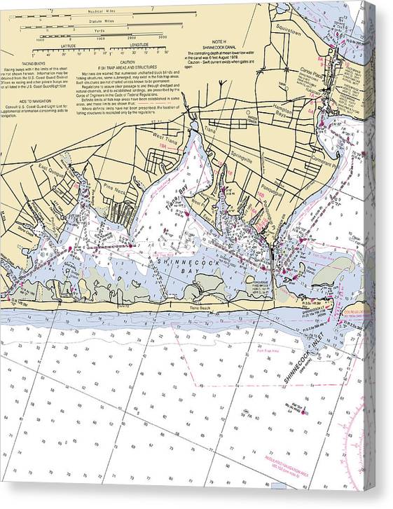 Tania Bay-New York Nautical Chart Canvas Print