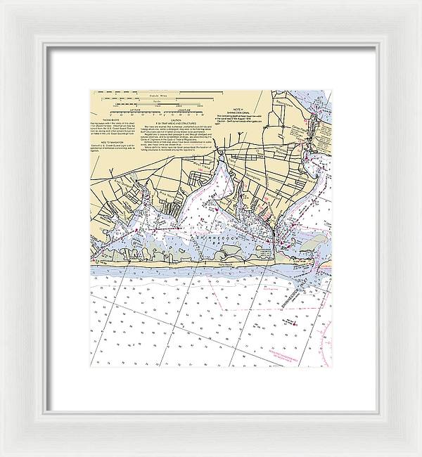 Tania Bay-new York Nautical Chart - Framed Print