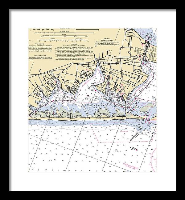 Tania Bay-new York Nautical Chart - Framed Print