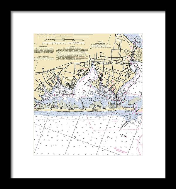 Tania Bay-new York Nautical Chart - Framed Print