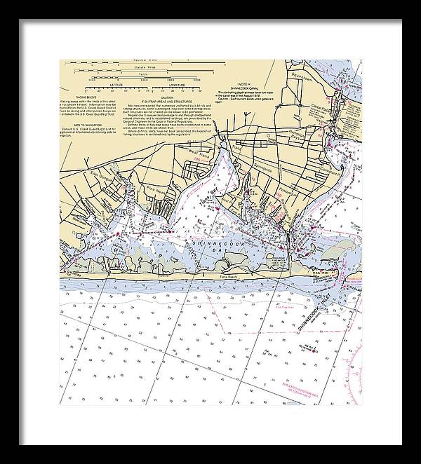 Tania Bay-new York Nautical Chart - Framed Print