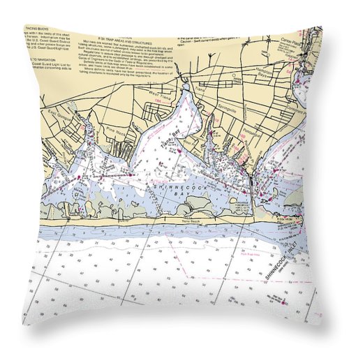 Tania Bay-new York Nautical Chart - Throw Pillow