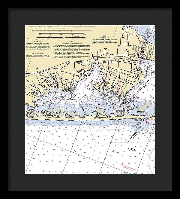 Tania Bay-new York Nautical Chart - Framed Print