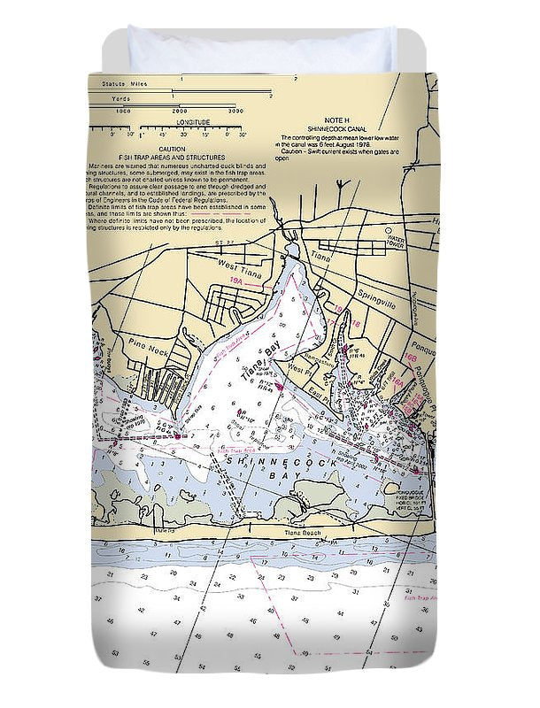 Tania Bay-new York Nautical Chart - Duvet Cover