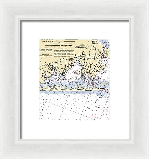 Tania Bay-new York Nautical Chart - Framed Print