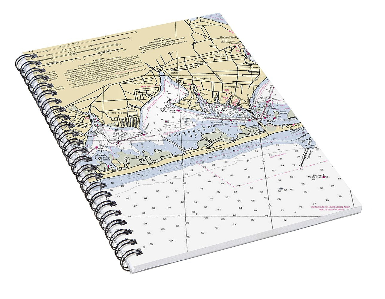 Tania Bay-new York Nautical Chart - Spiral Notebook