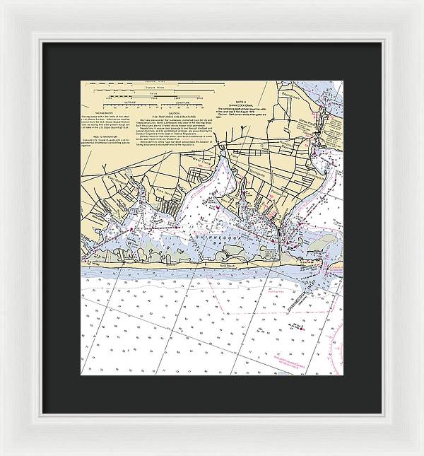 Tania Bay-new York Nautical Chart - Framed Print