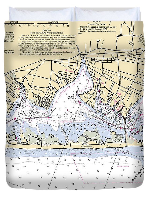 Tania Bay-new York Nautical Chart - Duvet Cover