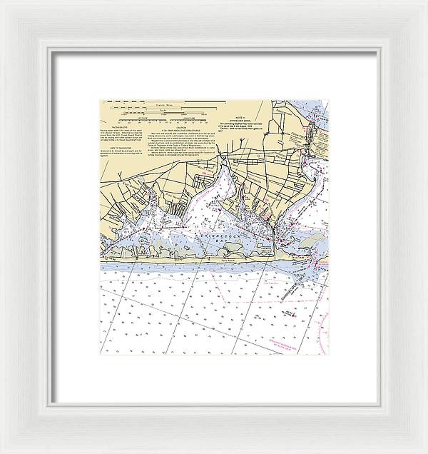 Tania Bay-new York Nautical Chart - Framed Print