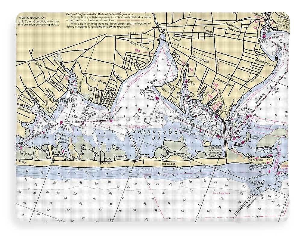 Tania Bay-new York Nautical Chart - Blanket