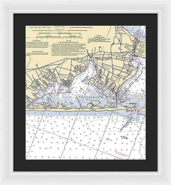 Tania Bay-new York Nautical Chart - Framed Print