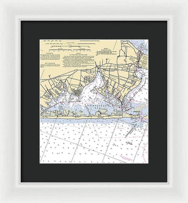 Tania Bay-new York Nautical Chart - Framed Print