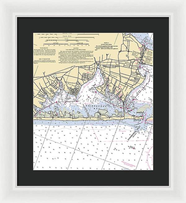 Tania Bay-new York Nautical Chart - Framed Print