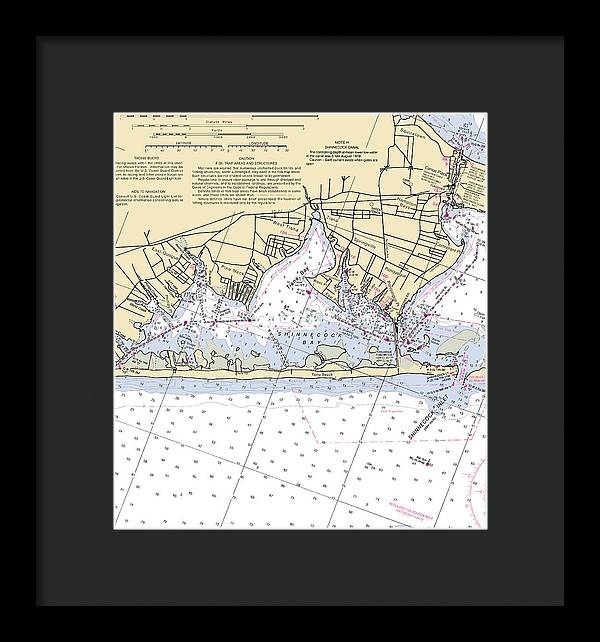 Tania Bay-new York Nautical Chart - Framed Print