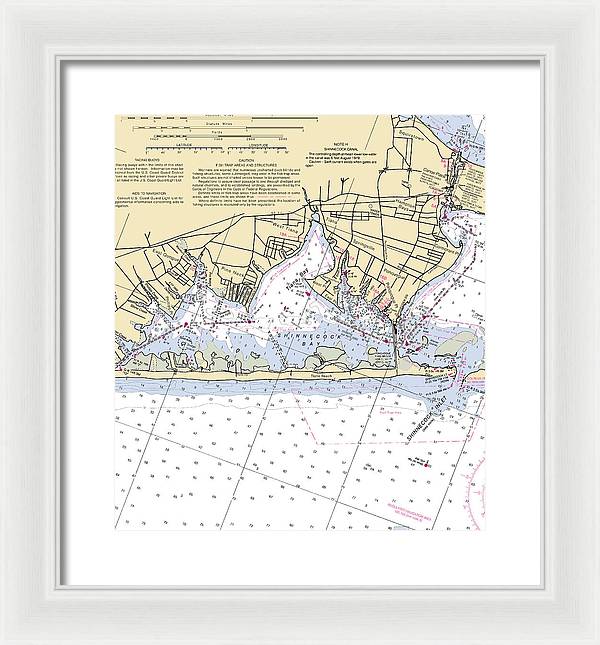 Tania Bay-new York Nautical Chart - Framed Print