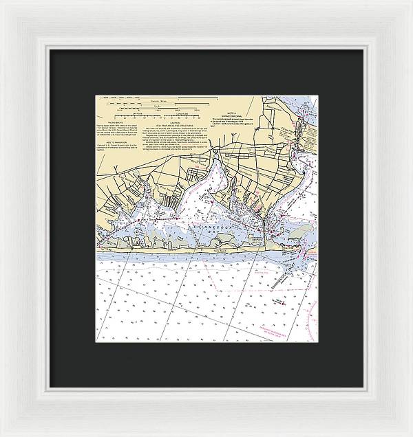 Tania Bay-new York Nautical Chart - Framed Print