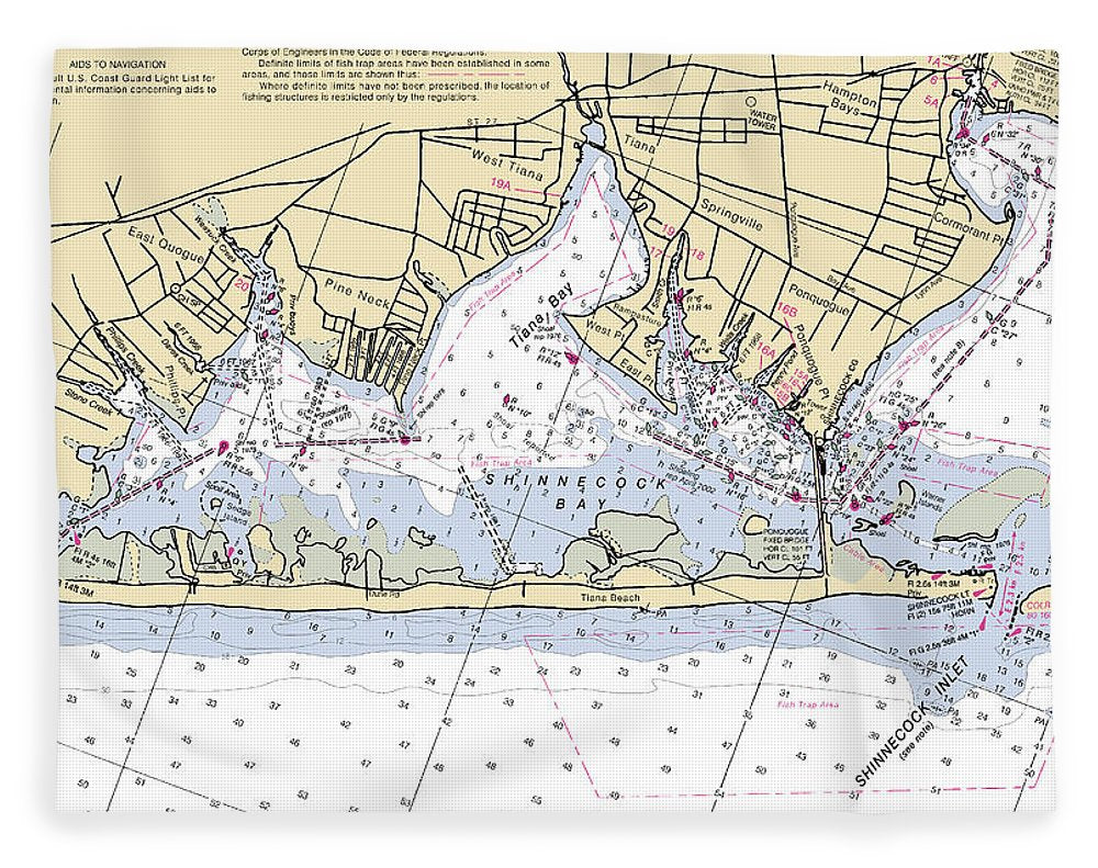 Tania Bay-new York Nautical Chart - Blanket