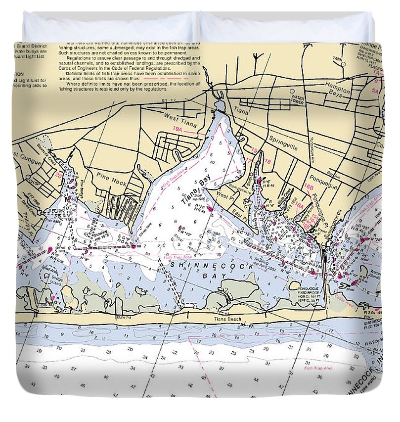 Tania Bay New York Nautical Chart Duvet Cover