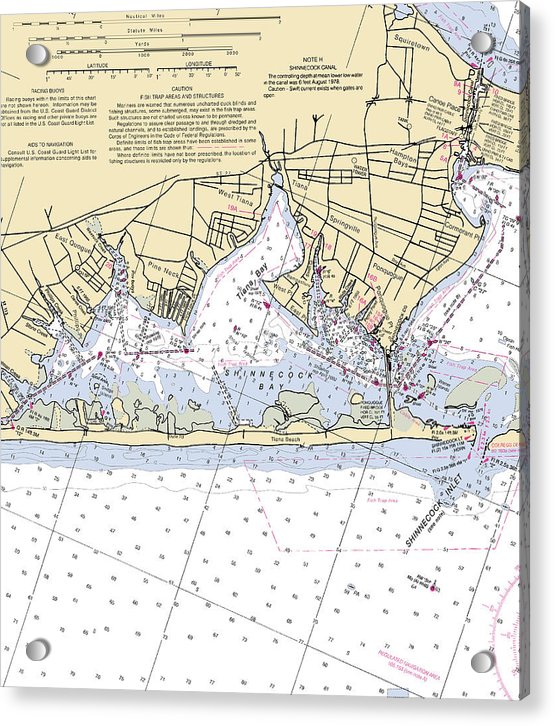 Tania Bay-new York Nautical Chart - Acrylic Print