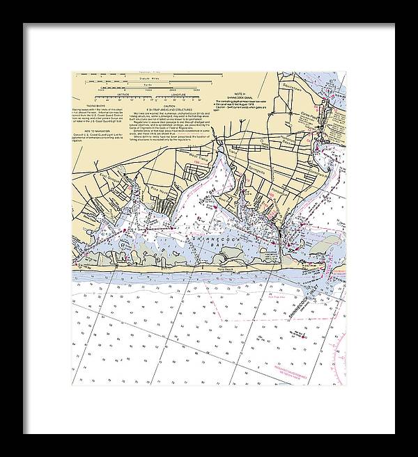 Tania Bay-new York Nautical Chart - Framed Print