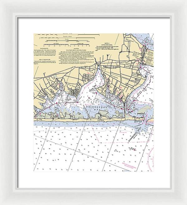 Tania Bay-new York Nautical Chart - Framed Print