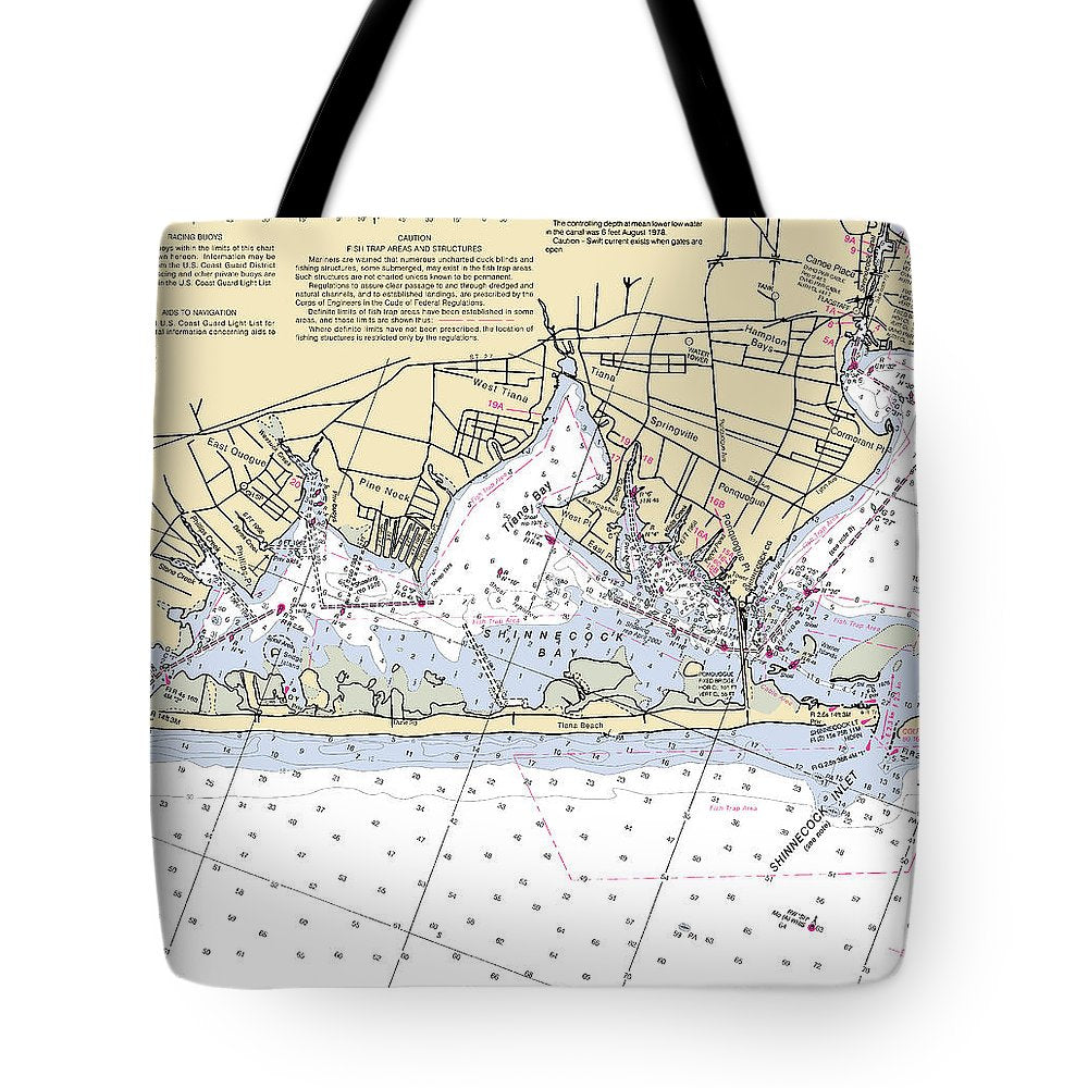 Tania Bay-new York Nautical Chart - Tote Bag