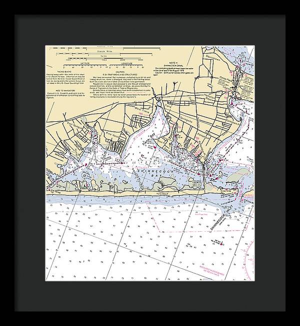 Tania Bay-new York Nautical Chart - Framed Print