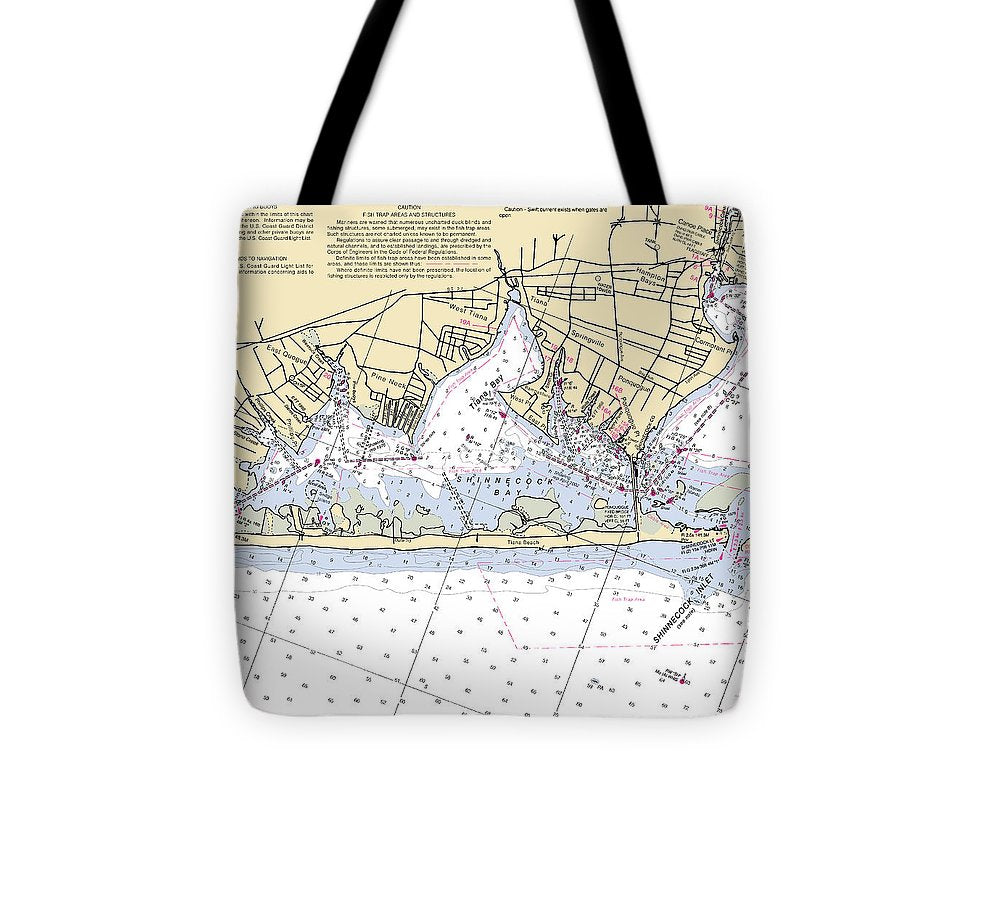 Tania Bay New York Nautical Chart Tote Bag