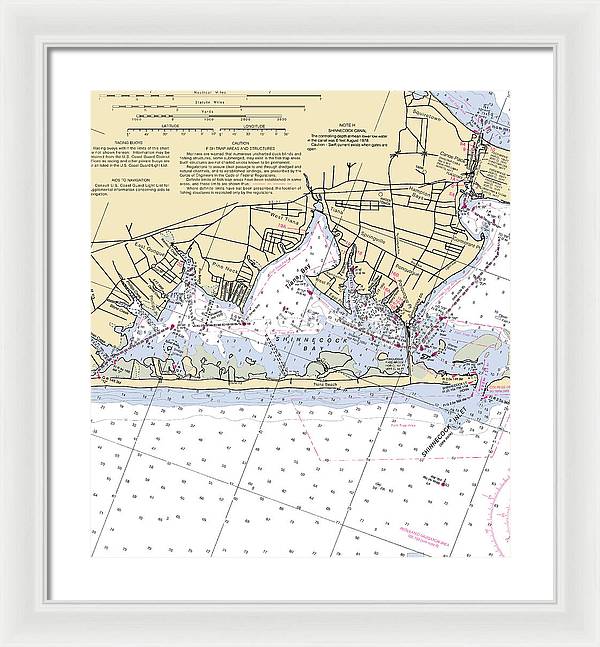 Tania Bay-new York Nautical Chart - Framed Print