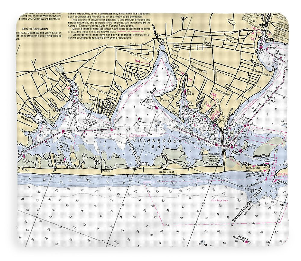 Tania Bay-new York Nautical Chart - Blanket