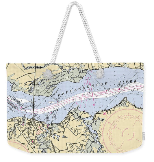 Tappahannock-virginia Nautical Chart - Weekender Tote Bag