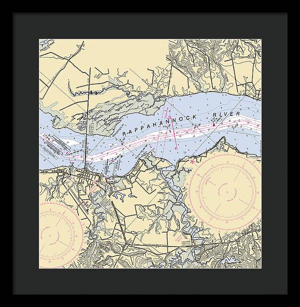 Tappahannock-virginia Nautical Chart - Framed Print