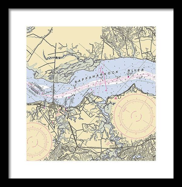 Tappahannock-virginia Nautical Chart - Framed Print