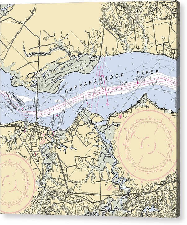 Tappahannock-Virginia Nautical Chart  Acrylic Print