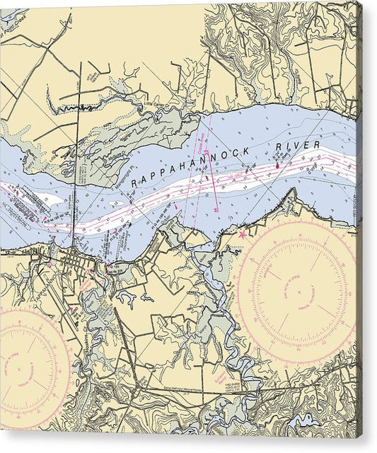 Tappahannock-Virginia Nautical Chart  Acrylic Print