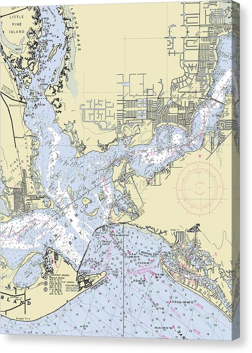 Tarpon Point Florida Nautical Chart Canvas Print