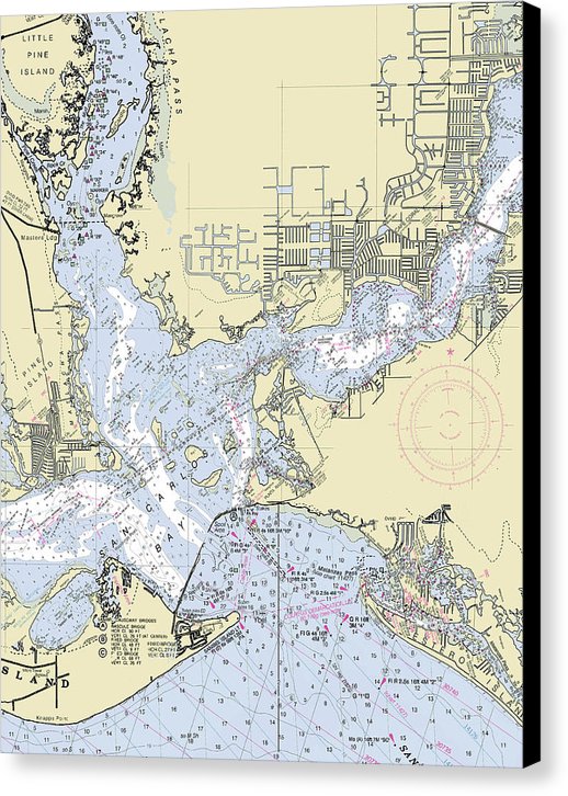 Tarpon Point Florida Nautical Chart - Canvas Print