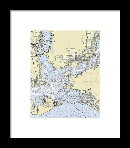 Tarpon Point Florida Nautical Chart - Framed Print