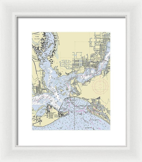 Tarpon Point Florida Nautical Chart - Framed Print