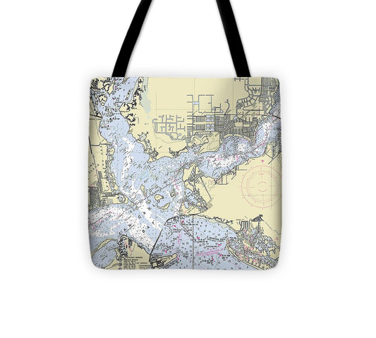 Tarpon Point Florida Nautical Chart Tote Bag