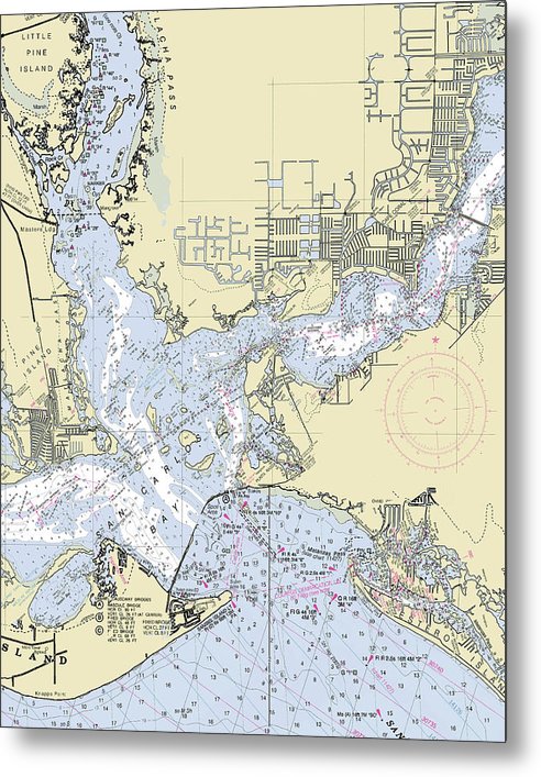 A beuatiful Metal Print of the Tarpon Point Florida Nautical Chart - Metal Print by SeaKoast.  100% Guarenteed!